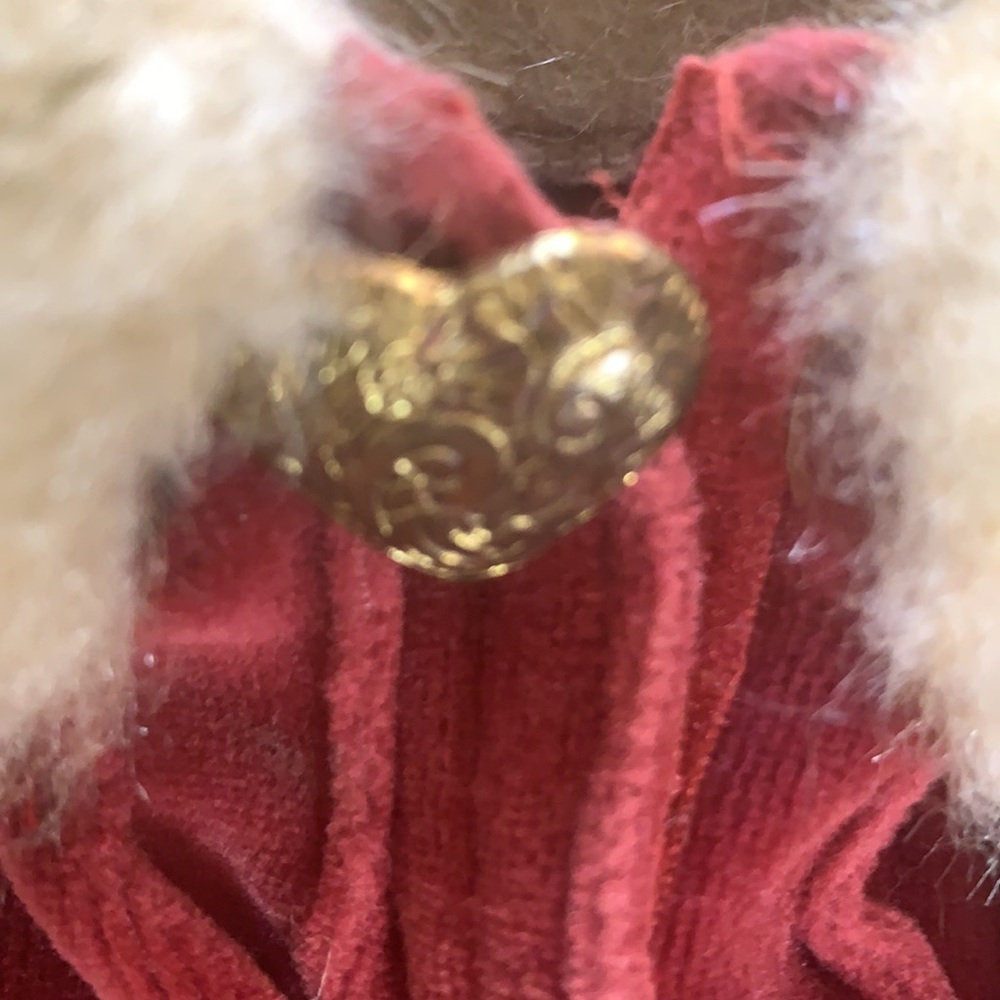 Handmade Red Velvet Doll Jacket - Picture 2 of 8